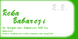 reka babarczi business card